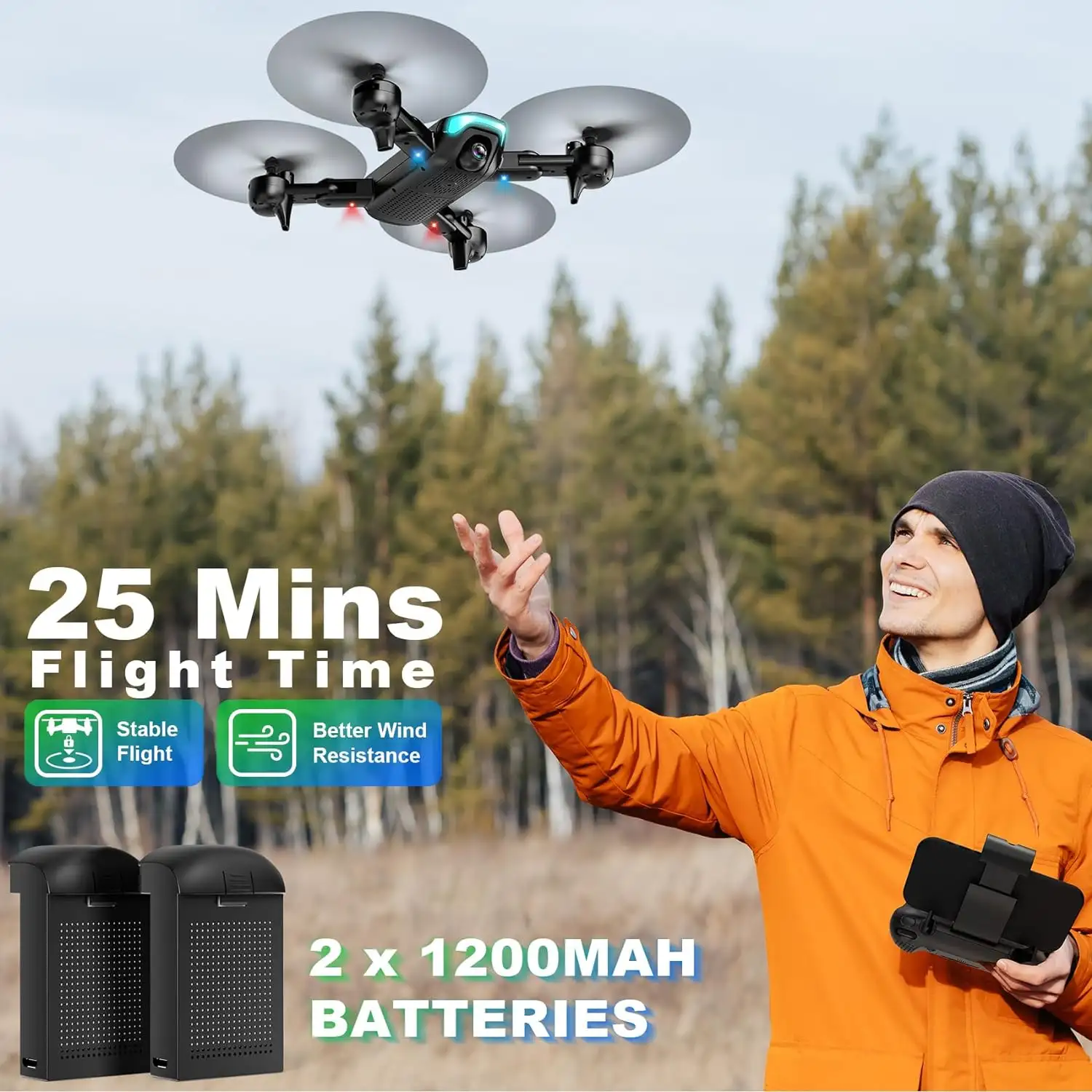 REDRIE Drone with Camera - Foldable Mini Drone for Kids Adults with 1080P FPV Camera - 718titwa0xl._ac_sl1500_